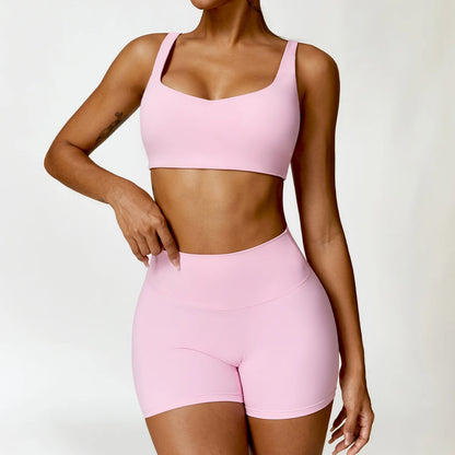 Nude Yoga Clothing Sets Women Long Sleeve Crop Tops Tight Shorts Suit Quick Dry Tracksuit Fitness Workout Outfits Gym Wear New