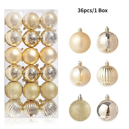 24/36Pcs Christmas Balls 4CM Ball Christmas Tree Pendant Ornaments for Home Party Decor 2025 New Year Navidad Gifts Accessories