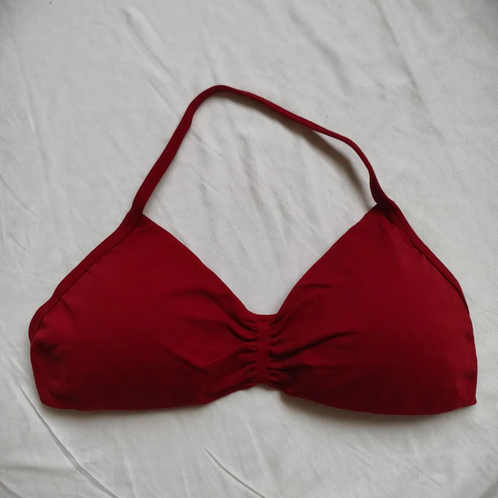 2025 Summer Sports Bra Women's Workout Clothing Gym Neck Halter Yoga Gym Bra Removable Cup Top Halter Sports Bra