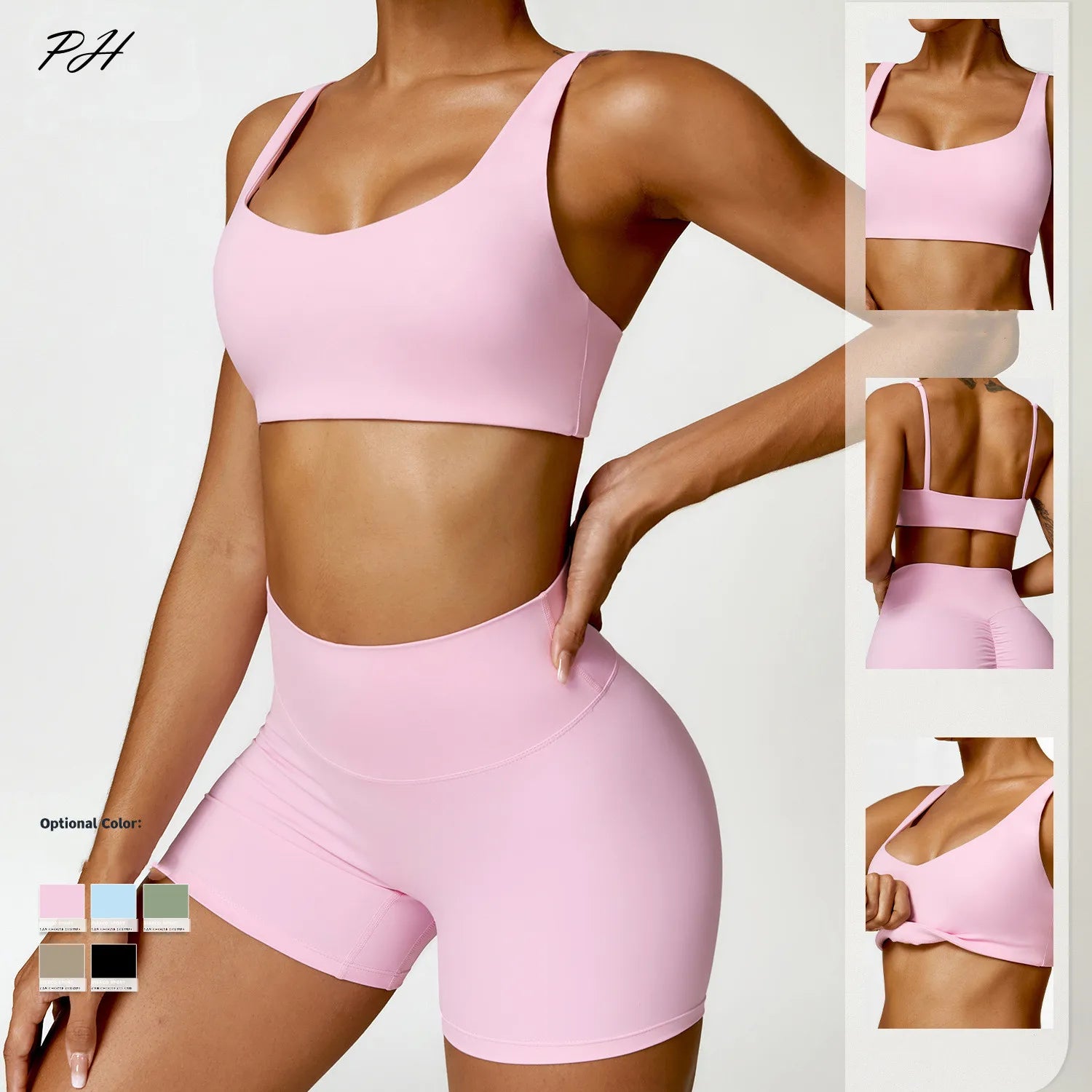 Nude Yoga Clothing Sets Women Long Sleeve Crop Tops Tight Shorts Suit Quick Dry Tracksuit Fitness Workout Outfits Gym Wear New