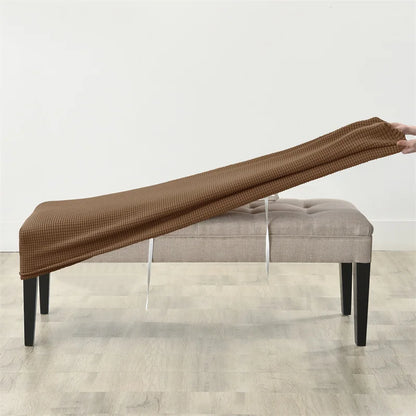 1pc Elastic Ottoman Cover Rectangle All-inclusive Stool Covers Solid Piano Bench Seat Covers Anti-dirty Removable Home Decor