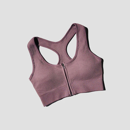Sports Bra Crop Top Zipper Fitness Women Sportswear Sport Top Bras For Fitness Gym Female Running Push Up Yoga Workout Bra