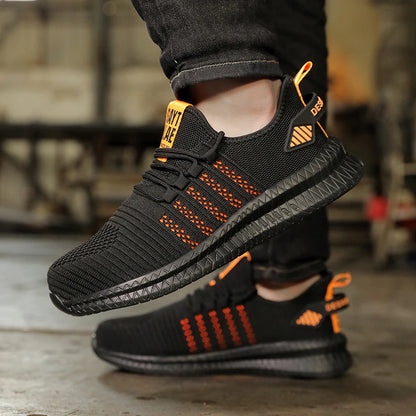 Men's work safety shoes are anti smashing, anti piercing, anti slip, wear-resistant, and outdoor fashionable sports shoes