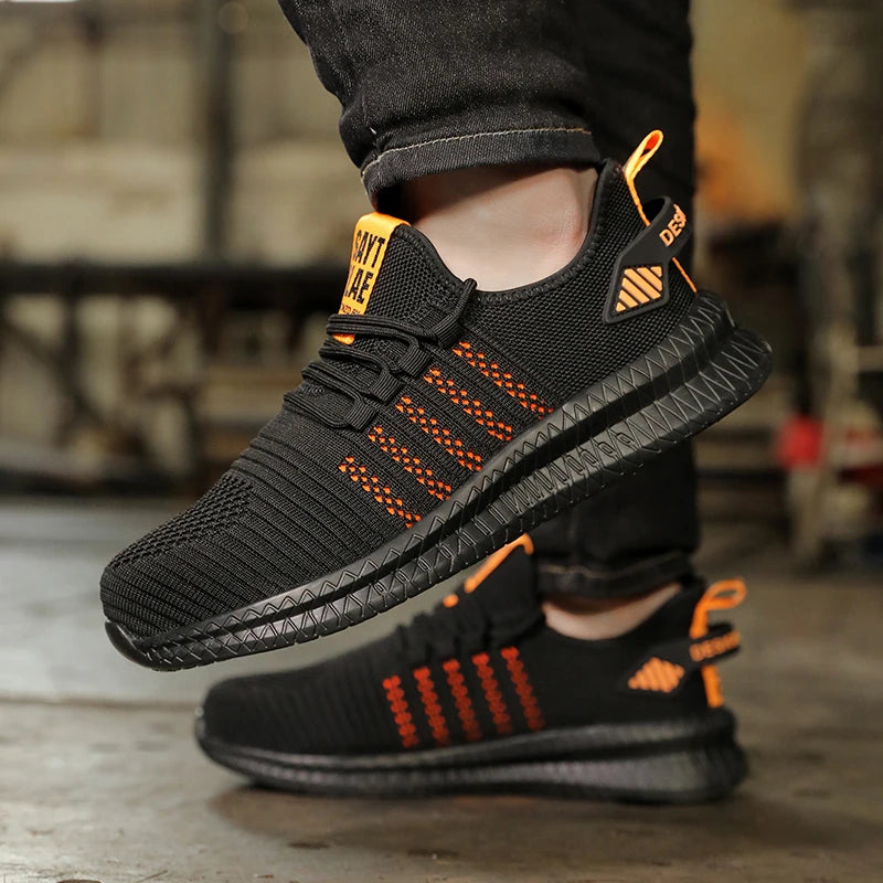 Men's work safety shoes are anti smashing, anti piercing, anti slip, wear-resistant, and outdoor fashionable sports shoes