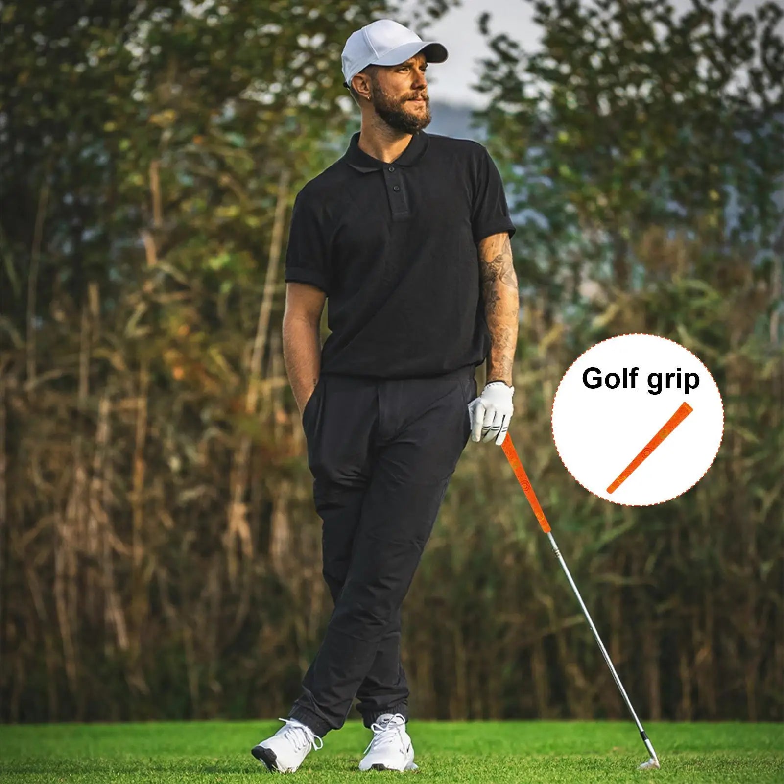 Golf Grip For Men High Feedback Golf Club Grip Shock-Absorbing Golf Grip Non-Slip Golf Rubber Grip Iron Golf Club Grip