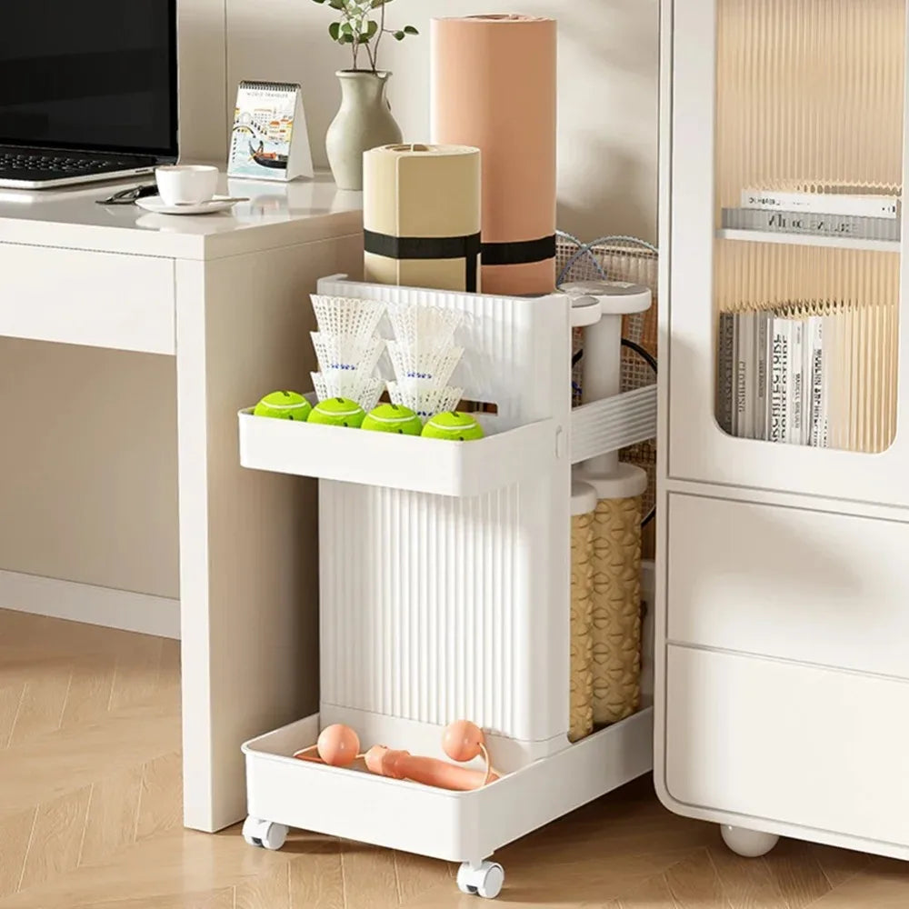 Gym Equipment Holder with Wheels Sports Equipment Storage Rack Yoga Mat Storage Basket Fitness Equipment Sports Tools Organizer