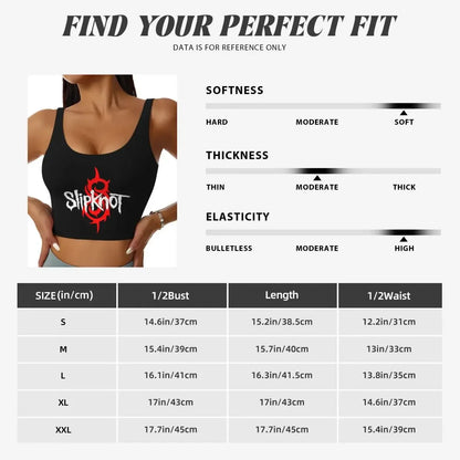 Custom Slipknots Workout Crop Tank Tops Women Heavy Metal Rock Music Running Yoga Sports Bras