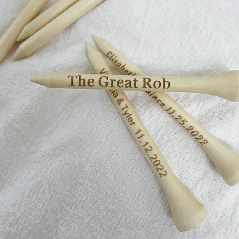 Personalized Golf Tees Custom Engraved Golf Tees Wooden Ball Stud Wedding Gift Favors Father's Day Gift Natural Wood