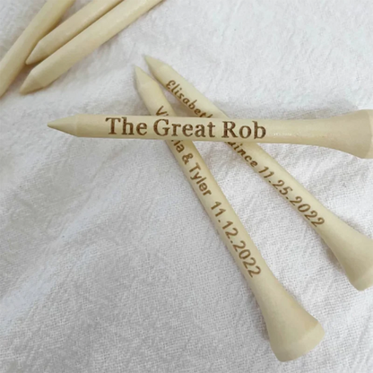 Personalized Golf Tees Custom Engraved Golf Tees Wooden Ball Stud Wedding Gift Favors Father's Day Gift Natural Wood