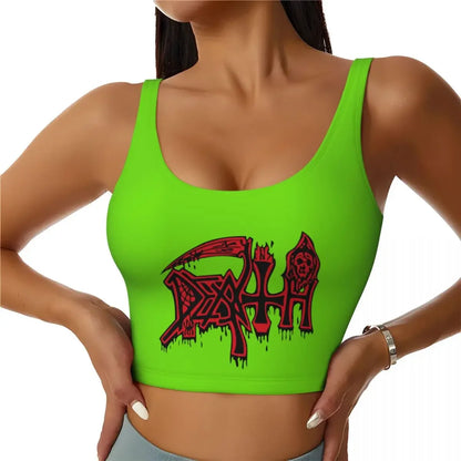 Custom Slipknots Workout Crop Tank Tops Women Heavy Metal Rock Music Running Yoga Sports Bras