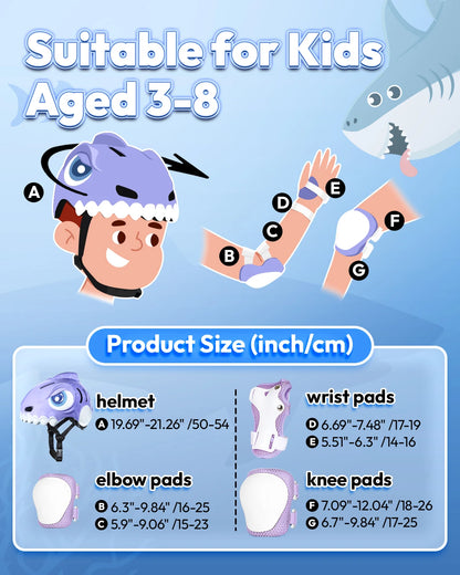 FUNWICT Children Bicycle Helmet Guard Knee Elbow Gear Sports Safety Cap for Balance Bike Skateboard lightweight