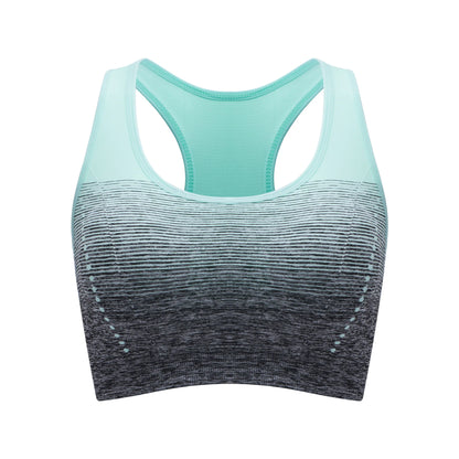 Sports Bra High Stretch Breathable Top Fitness Women Padded for Running Yoga Gym Seamless Crop Bra Gradient Sport Bra