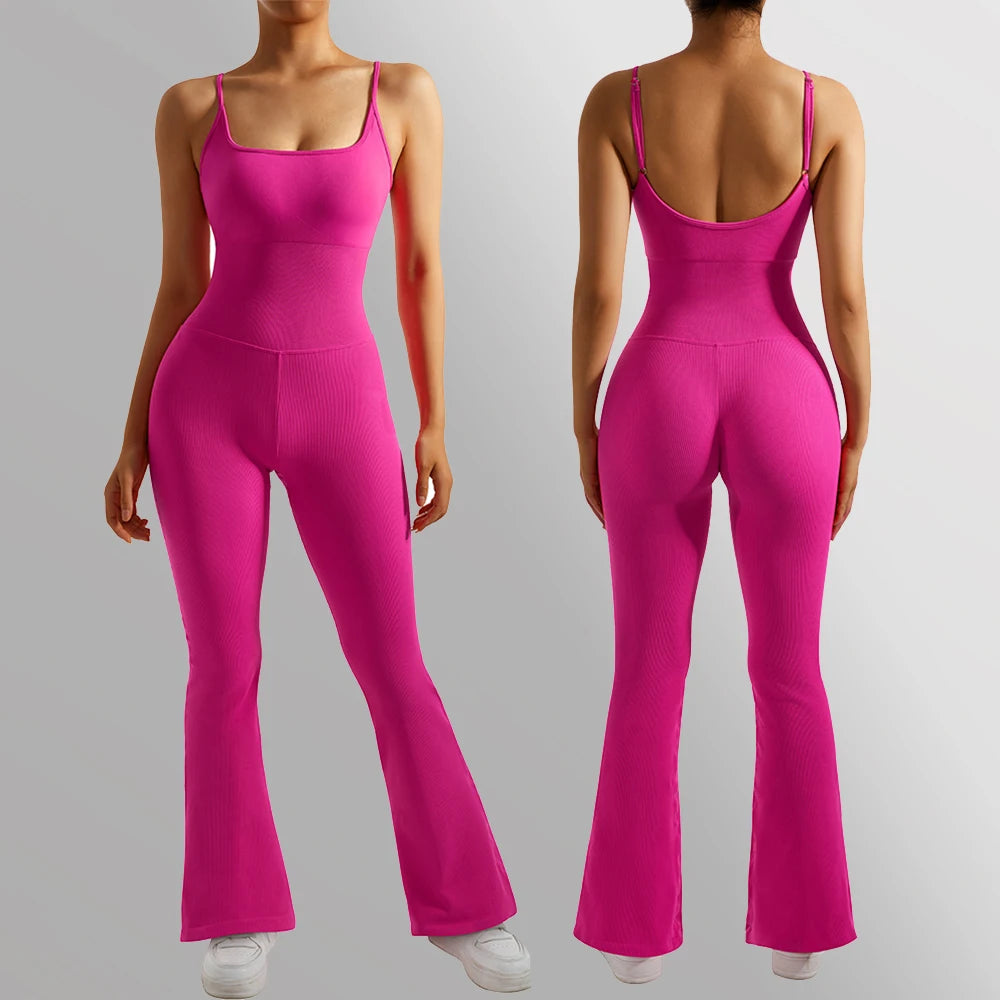 Jumpsuits Women Summer Sleeveless Yoga Clothing Solid Bodycon Rompers Backless Fashion Casual Streetwear Sporty Overall Women