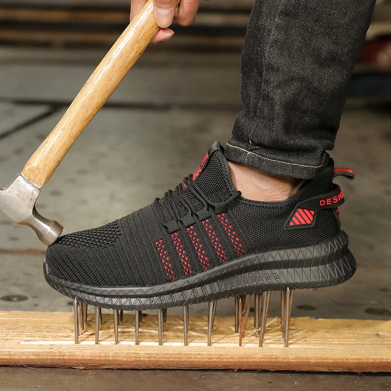 Men's work safety shoes are anti smashing, anti piercing, anti slip, wear-resistant, and outdoor fashionable sports shoes