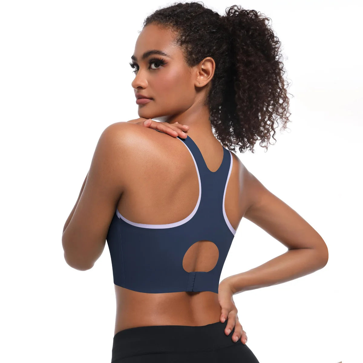 Racerback Sports Bra Women Gym Yoga Top High Impact Fitness Bralette Shockproof Cut Out Workout Running Bras Female Active Wear