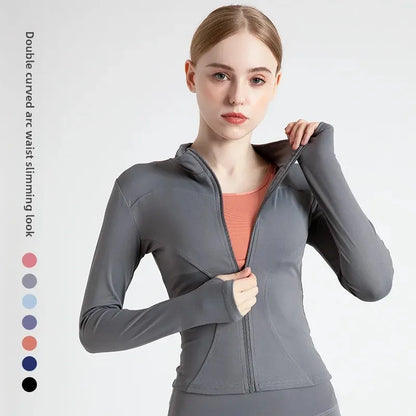 Tight Yoga Clothing Slimming Yoga Sports Jacket Jackets for Women Fit Coat Women Women Jacket Zippers Casual Wear Long Sleeve