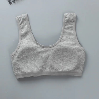 8-16Y Young Girls Bra Panties Set Solid Color Removeable Padded Children Underwear Training Bra Teenage Lingerie Kids Sport Bras