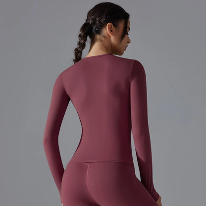 Yoga Shirts For Women Long Sleeve Winter Fitness Running Gym Clothes Workout Dry Fit Breathable High Elastic Sports Top