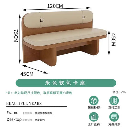 Customizable Cafe Sofa Set, Wall-leaning Bench for Bubble Tea Shops, Sweet Dessert Cafes, and Book Bars